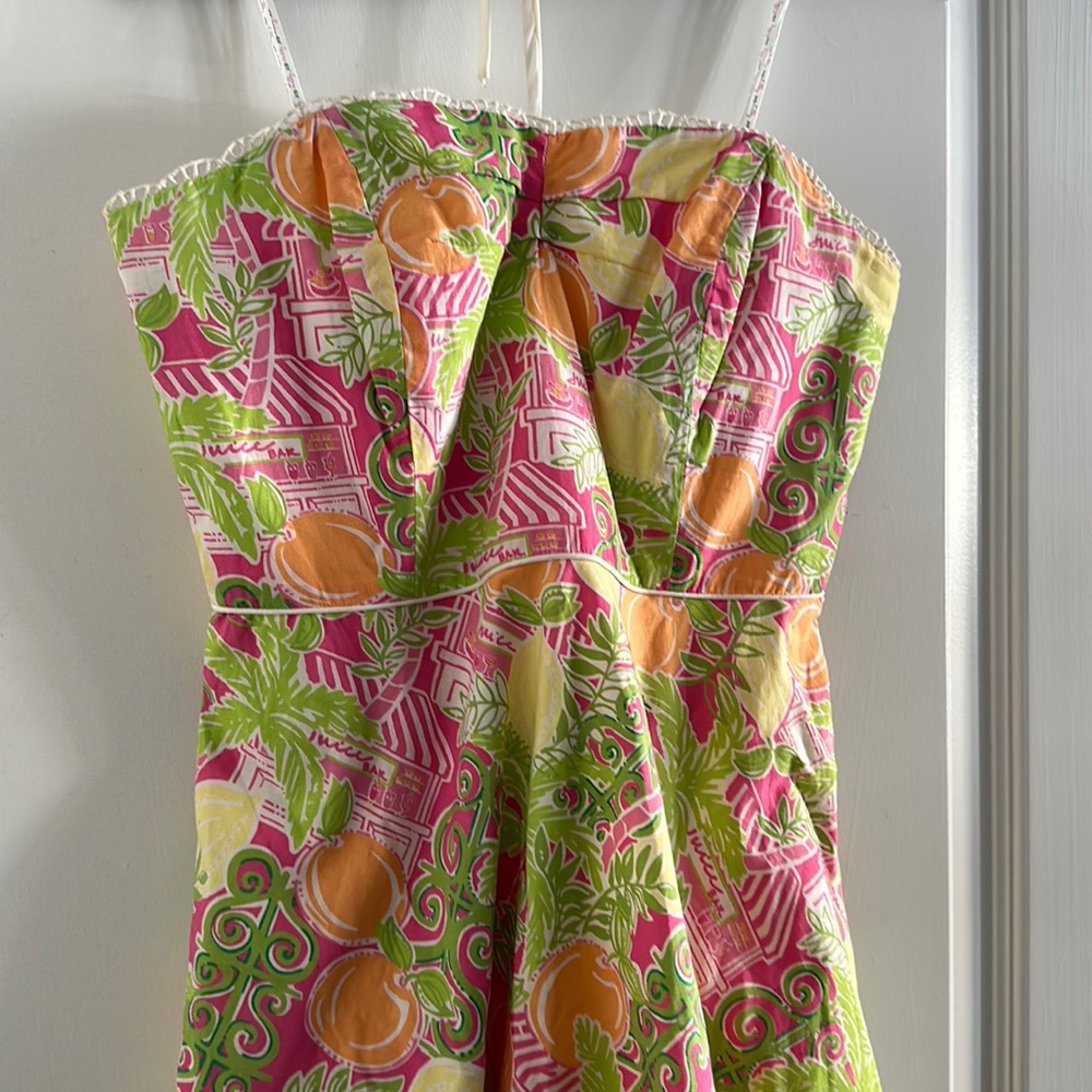 Vintage White Tag Lilly Pulitzer Juice Bar Halter midi dress